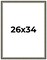 26x34 Museum-Quality Picture Frame with UV-Resistant Acrylic & Acid-Free Backing, Available in 4 Finishes - Gold, Silver, Bronze, and Black